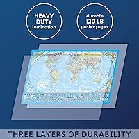 Vista 3 de Mapa del Mundo Azul Equal Earth (Azul Claro)