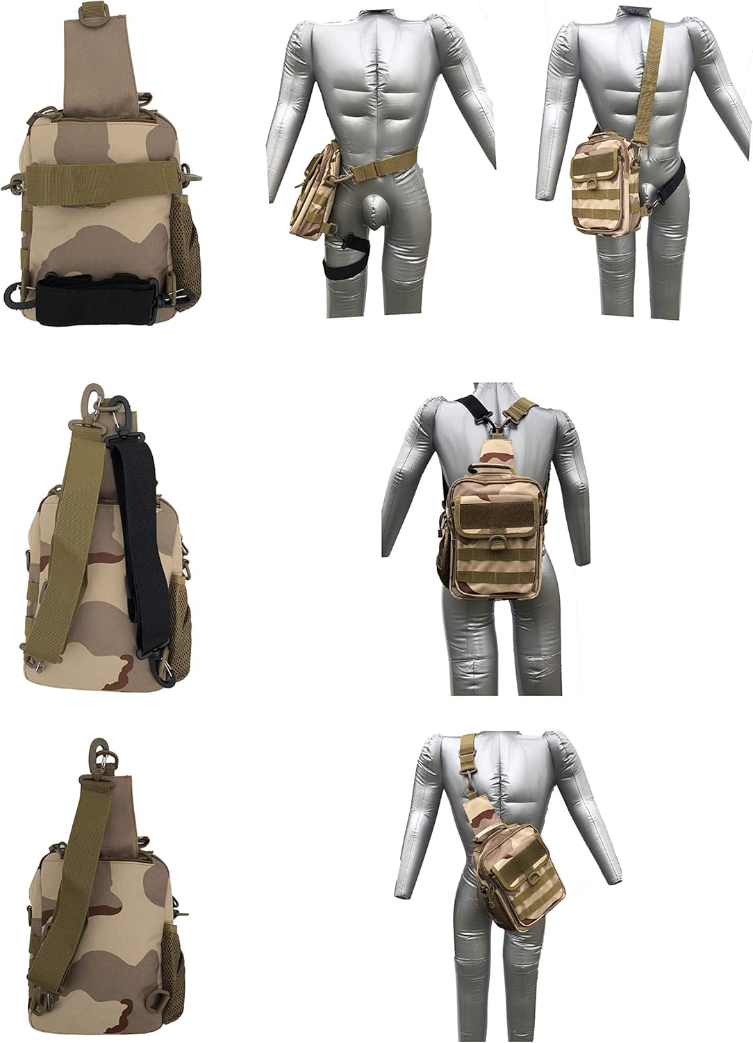 Outdoor Metal Detecting Nylon Waist Bag Pouch Fanny Pack for Pinpointer Digger Tools (Desert Camouflage)