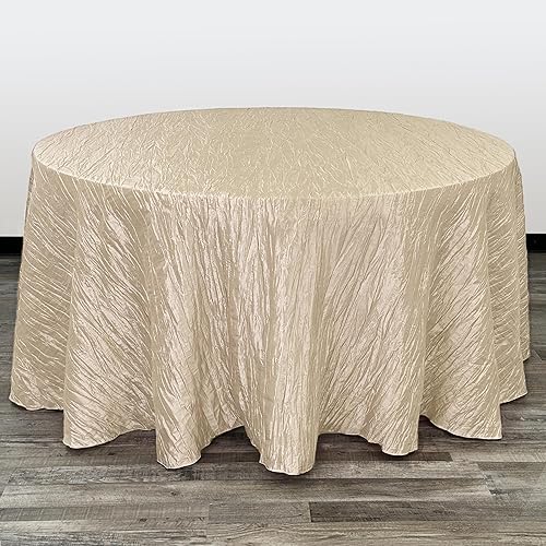 Your Chair Covers - Mantel redondo de tafetán arrugado de 132 pulgadas - Champán, mantel de comedor brillante triturado para boda, fiesta, Your Chair Covers - Mantel redondo de tafetán arrugado de 132 pulgadas - Champán, mantel de comedor brillante triturado para boda, fiesta,