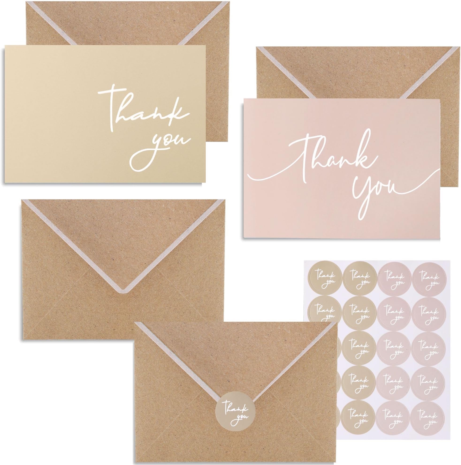 100 PK Bulk Thank You Cards with Envelopes 5 x 3.5