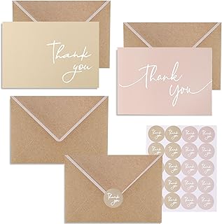 100 PK Bulk Thank You Cards with Envelopes - 5 x 3.5 Inches Wedding Card...