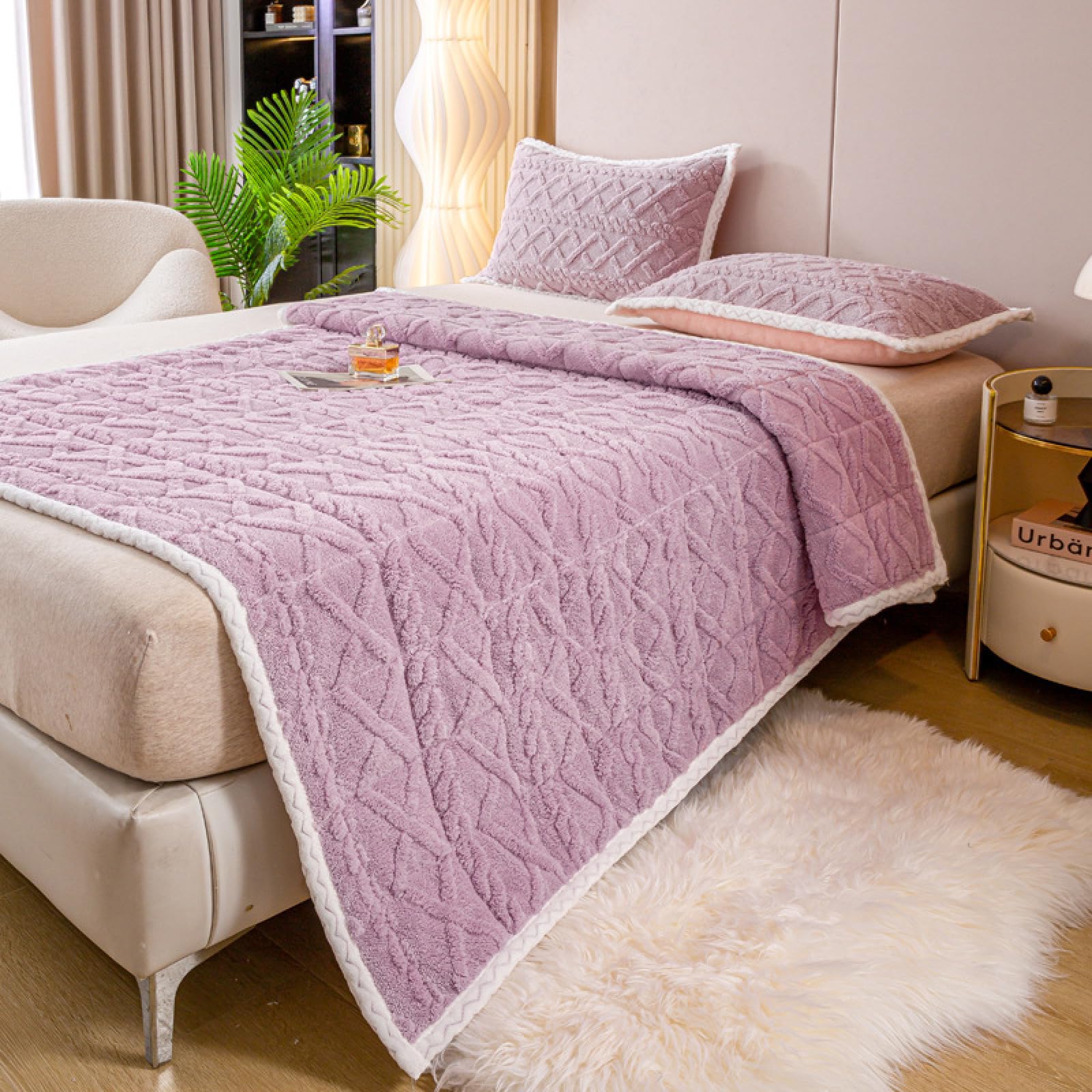 Protector de colchón hipoalergénico extrasuave de 90 x 200 cm de grosor, felpa, transpirable, antiácaros, color morado, ideal para una comodidad acogedora y alivio de alergias