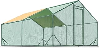 Quictent Premium Large Metal Chicken Coop Run Upgraded with Reinforced Hardware Cloth & 1.26" Galvanized Metal Tube, Walk-in Poultry Cage for Outdoor Yard Farm, Waterproof Cover, 13.1x9.8x6.6FT