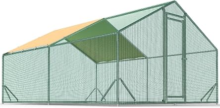 Quictent Premium Large Metal Chicken Coop Run Upgraded with Reinforced Hardware Cloth & 1.26" Galvanized Metal Tube, Walk-in Poultry Cage for Outdoor Yard Farm, Waterproof Cover, 13.1x9.8x6.6FT