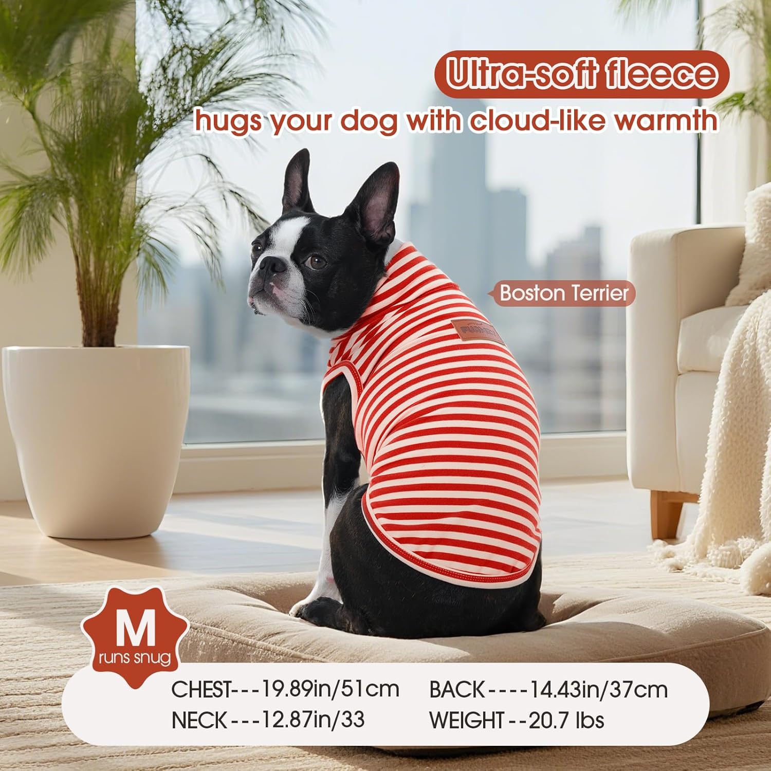 FUAMEY 2 Pack Dog Fleece Vest for Extra Small Dogs,Maltese Chihuahua Stretchy Dog Sweatshirts Warm Dogs Pullover Winter Pet Sweaters with Leash Hole Puppy Turtleneck Sleeveless Pink Stripes XS