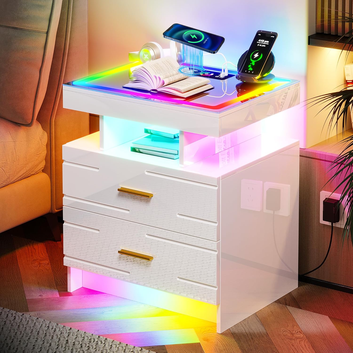 Nightstand With Led Light
