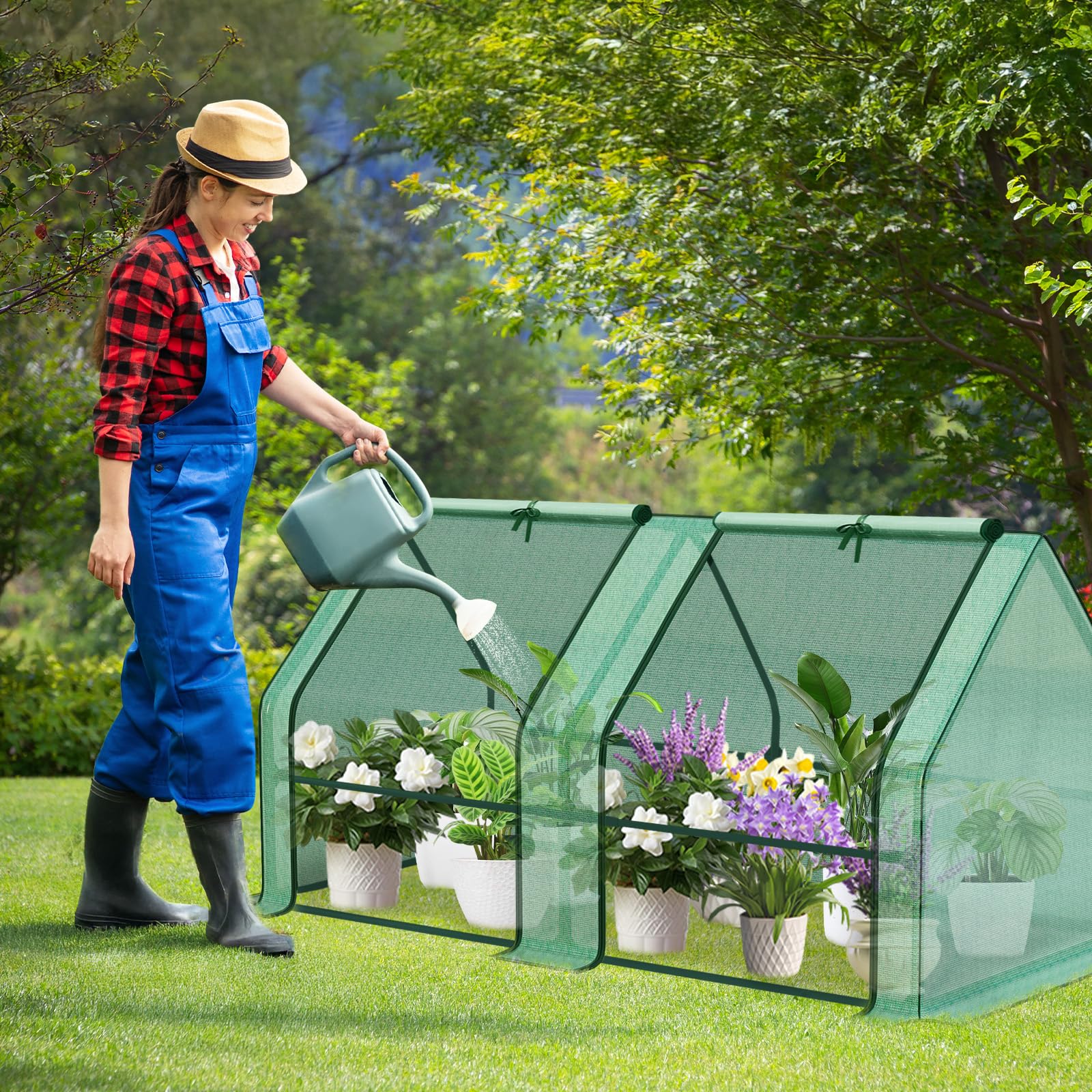 Amazon.com : Aoodor 6 x 3 x 3 ft Mini Greenhouse with 2 Zipper