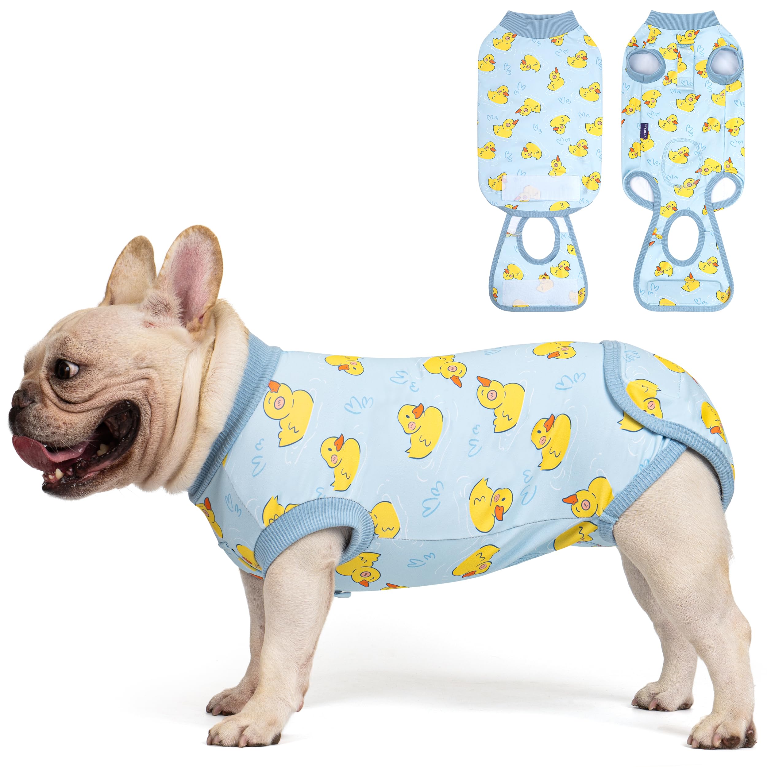 Photo 1 of cyeollo Recovery Suit for Dogs Surgery Suit Female Spay Soft Pet Onesie Bodysuit Male Dog Neuter, Small Dogs Surgical Recovery Shirt, Yellow Duck, M