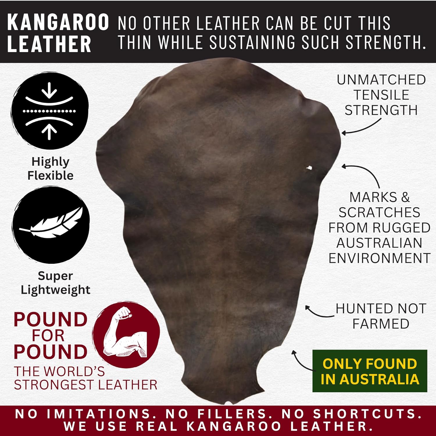 1034 Kangaroo - Australian Kangaroo Leather Cowboy Hat - Foldable, Ultra Light, Durable, Water Resistant - Image 5