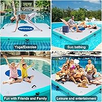 Vista 2 de Inflatable Dock- Floating Docks for Lakes 10ft 6ft 8ft 5ft, Inflatable Water Mat Island Float Blow Up Platform for River, Pool, Ocean
