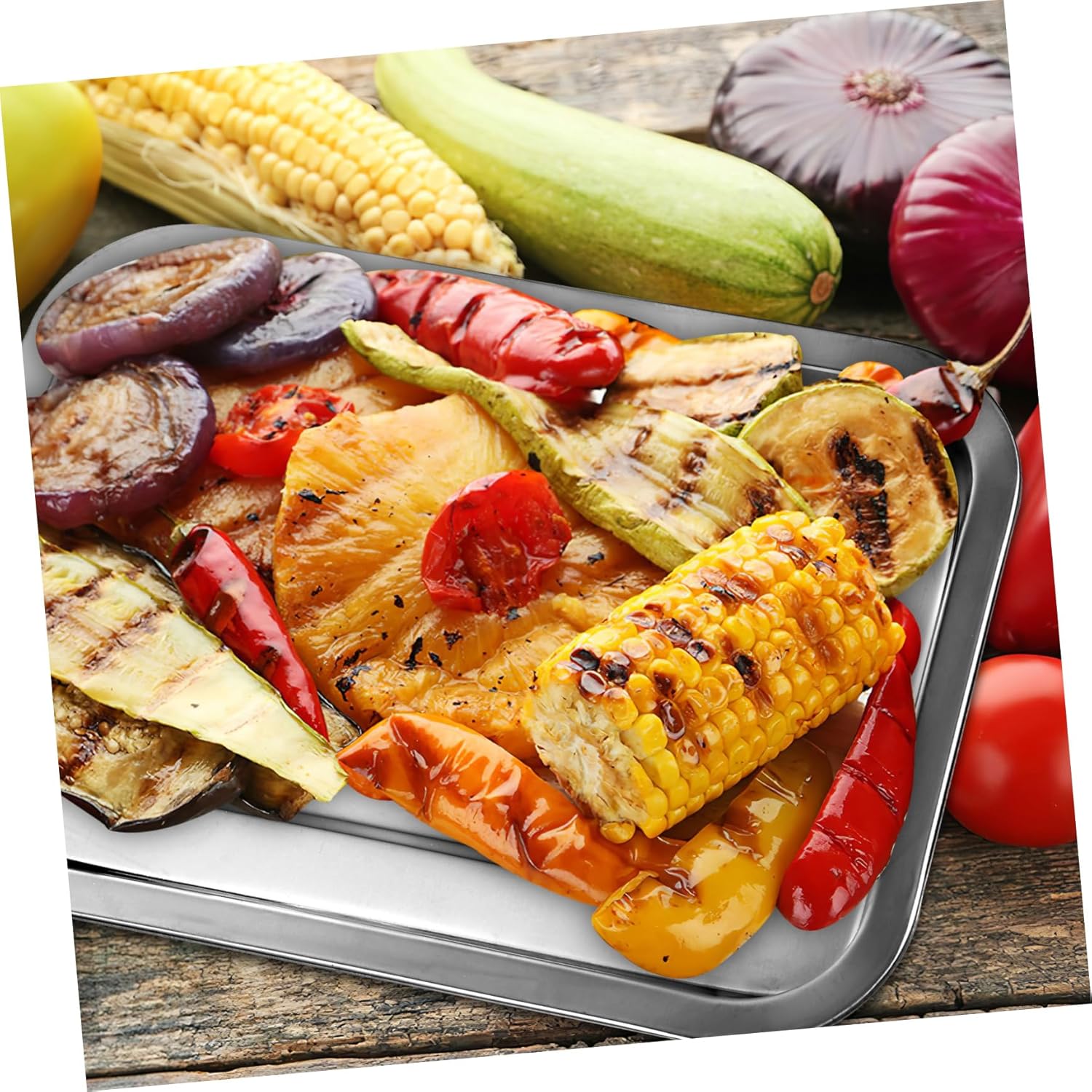 10 Pcs Large Cookie Sheets for Baking Microwave Stainless Steel Pan Cookie Sheet Pans Cake Sets Smooth Edges