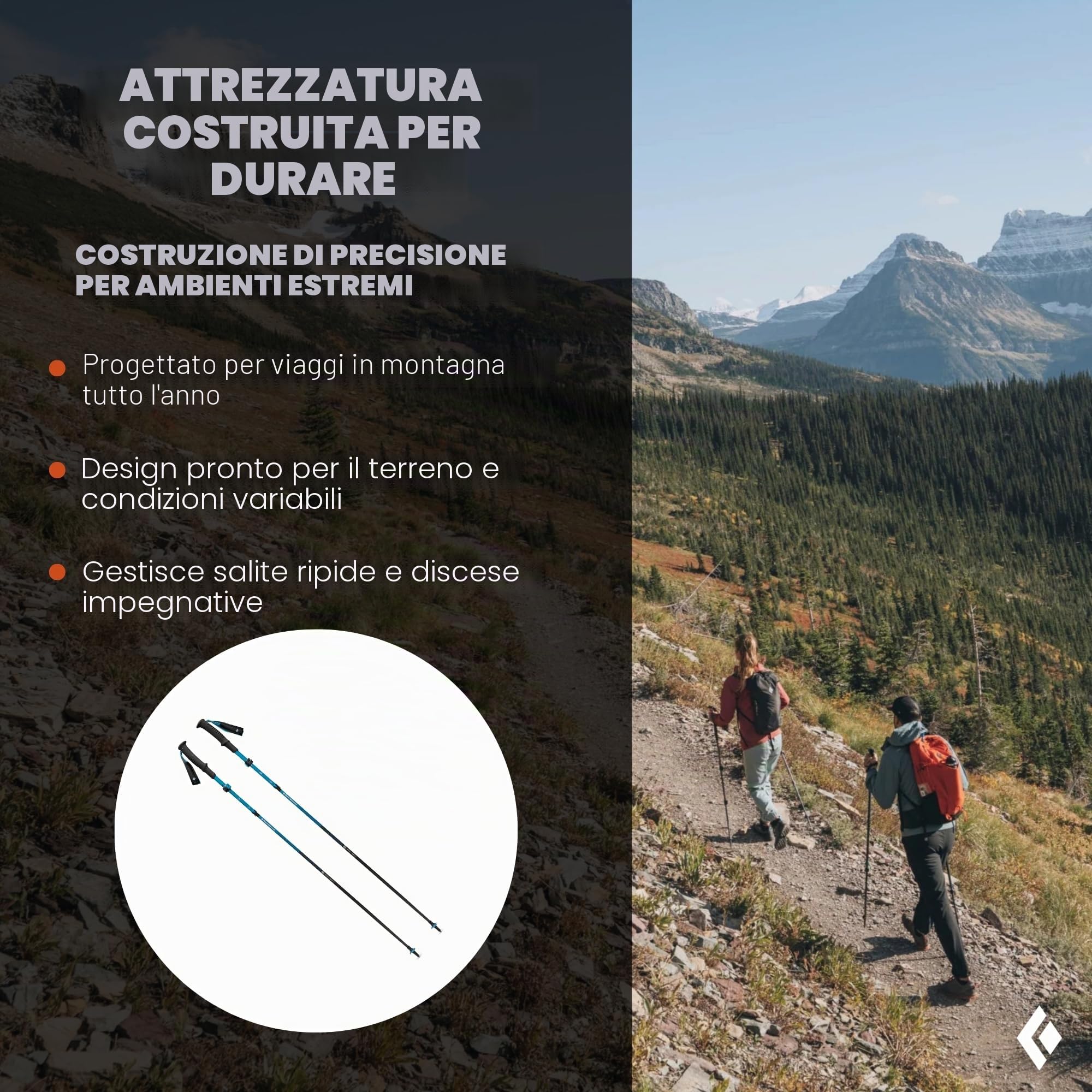 BLACK DIAMOND Distance Z - Bastoncini da trekking (coppia), pieghevoli, per escursionismo