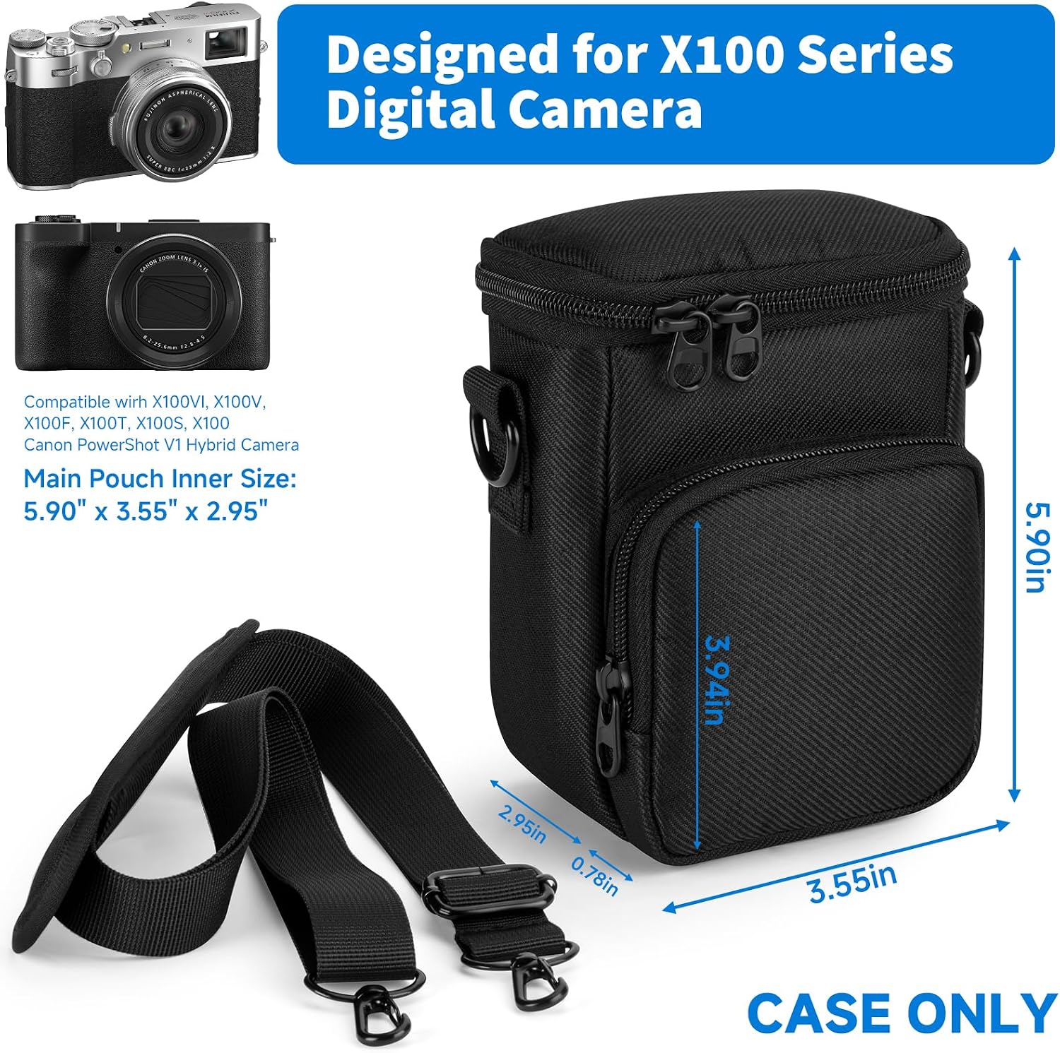 Travel Case Compatible with Fujifilm X100VI X100V Digital Camera image 3