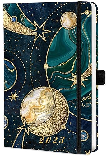 2023 Diary A5 Page a Day, Daily Diary 2023 from Jan 2023 to Dec 2023, Academic Productivity A5 Daily Planner with Monthly Tabs, Pen Loop and Inner Pocket, 21×14.5×2.5cm