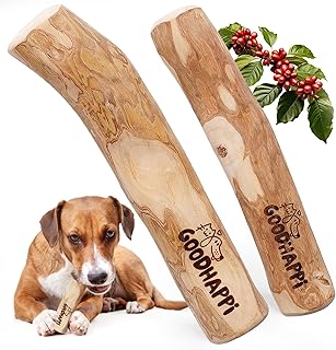 Natural Coffee Wood Dog Chew - Safe Wood Chews for Dogs, Perfect Chew Toys for Puppies 0-6 Months, Durable Coffee Stick Teething Toy for Puppies - Pack of 2 PCS