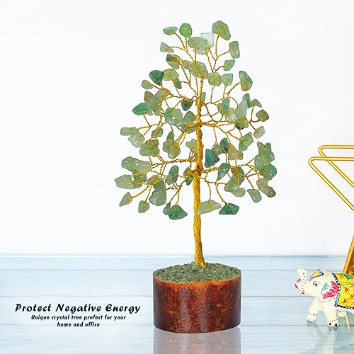 Miniatura 6 de YATHABI Árbol de chakra de jade verde, piedra preciosa natural de cristal curativo Feng Shui, árboles bonsái para decoración del hogar, prosperidad,
