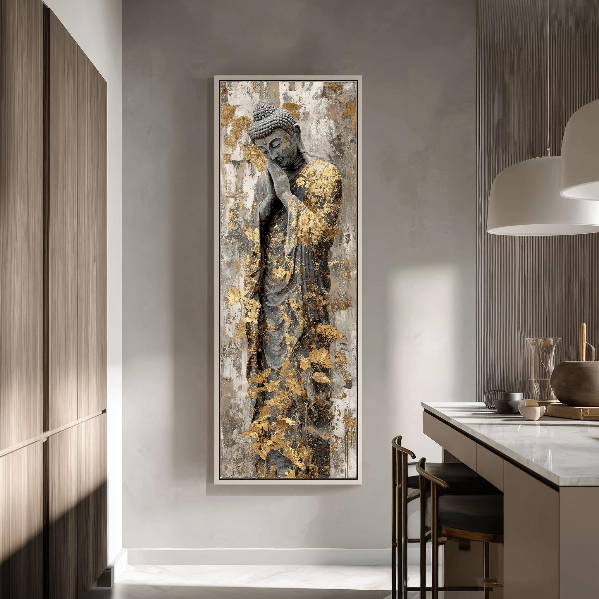 Toile verticale Bouddha pour habiller un mur étroit et créer un coin zen - 8
