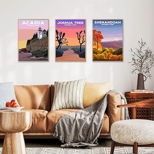 Miniatura 9 de Paquete de 6 pinturas por números para adultos principiantes, kits de pintura por números para adultos del parque nacional sobre lienzo, kits de