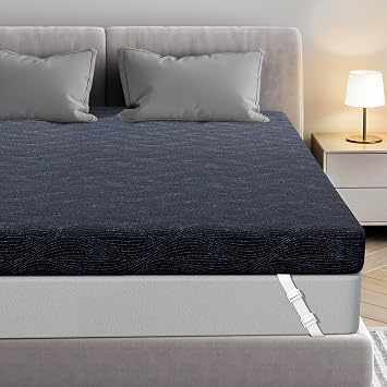 Extra Firm Mattress Topper King Size, 4 Inch High Density Cooling Memory Foam Mattress Topper for Back Pain Relief, Cooling Gel Infused Bed Topper with Washable Cover, CertiPUR-US, 120-Night Trial