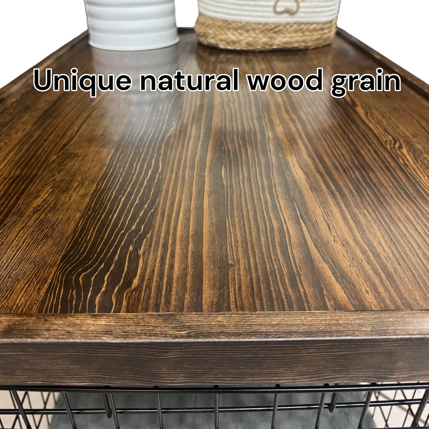Handmade Hard Wood Kennel Topper with Safety Lip, Espresso Stain (18 X 24)