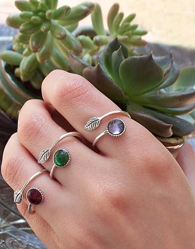 Miniatura 6 de Bottled Up Designs Anillo botánico vintage hecho a mano, botellas de vidrio antiguo reciclado, plata esterlina, respetuoso con el medio ambiente