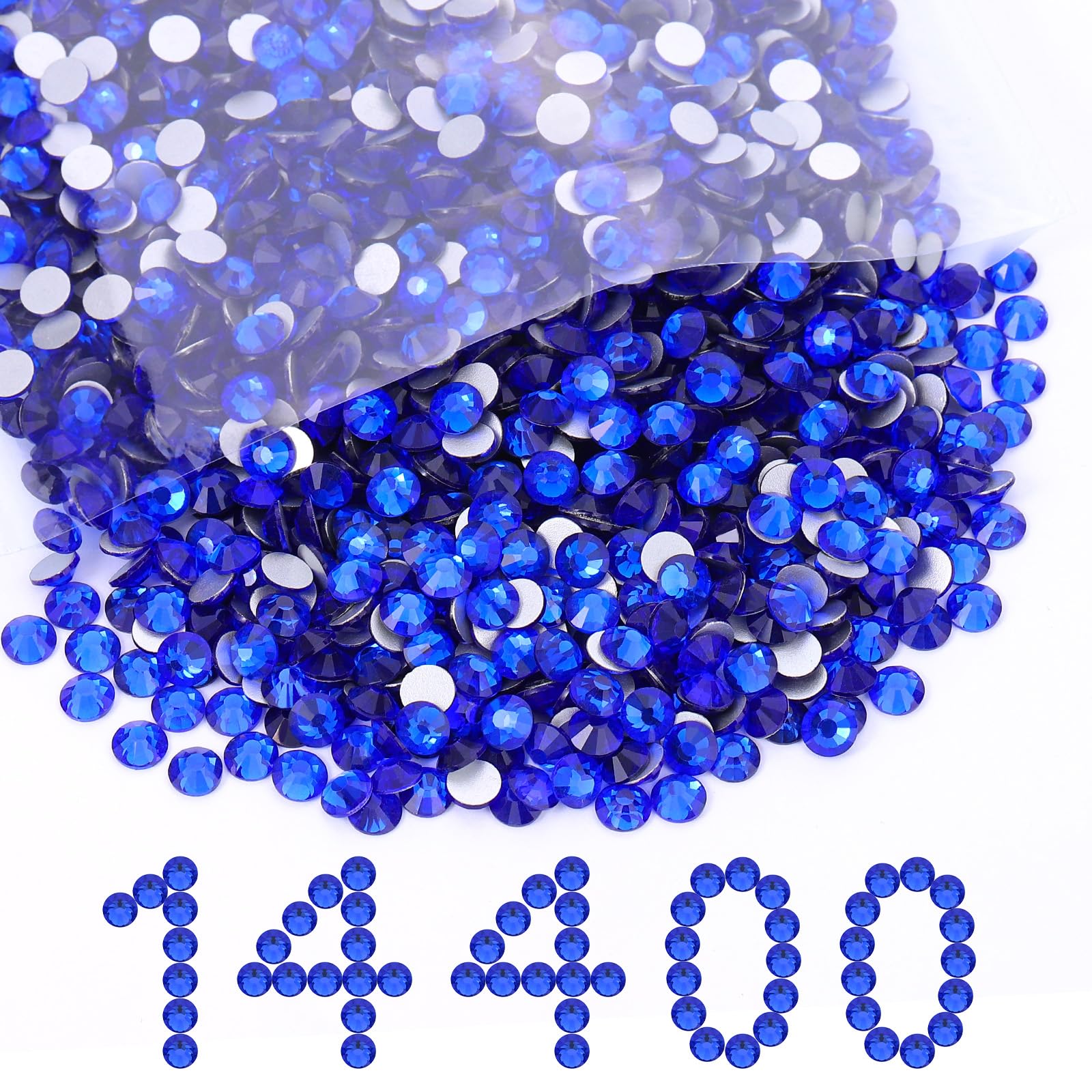 14400PCS Blue Flatback SS10 Rhinestones Bulk(2.7-2.9mm)