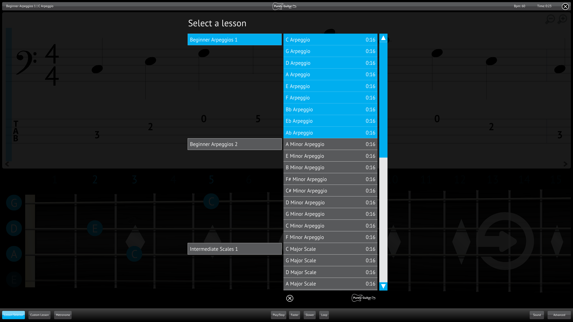 Learn Bass Guitar with Music Lessons from Purely Bass Guitar App on