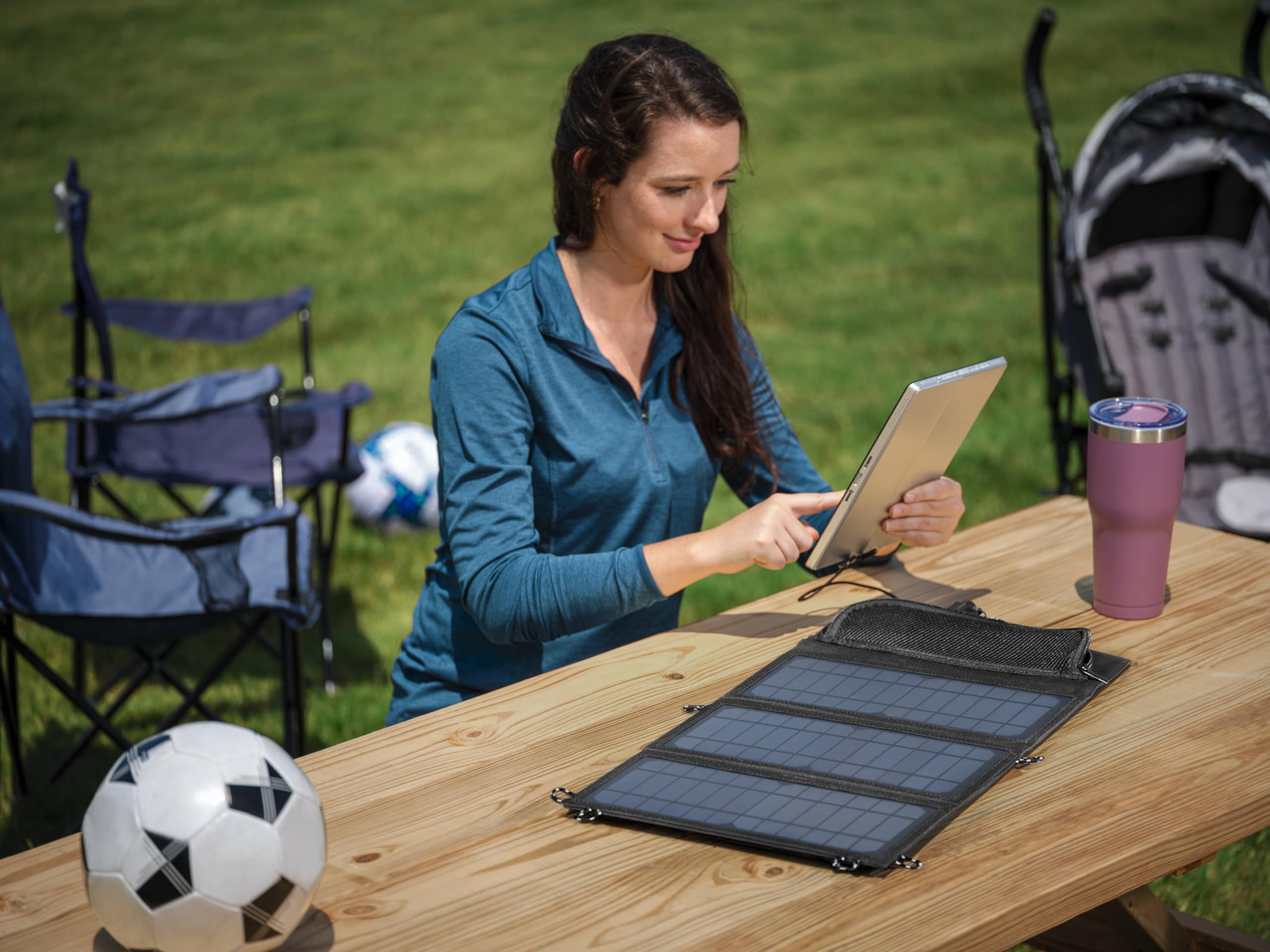 Panneau Solaire 21W - 2 Ports USB-A 12W - Permet d'alimenter Vos appareils - RYSP21A