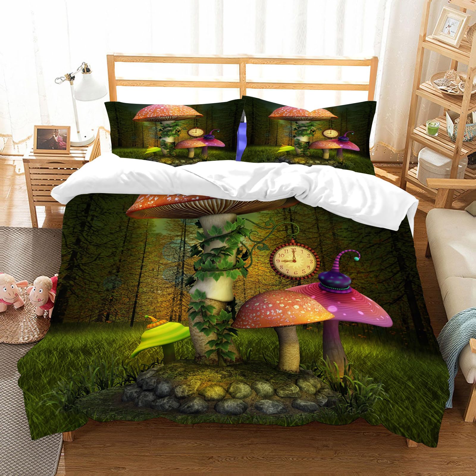 Ensemble de literie champignons féeriques pour chambre d'amis