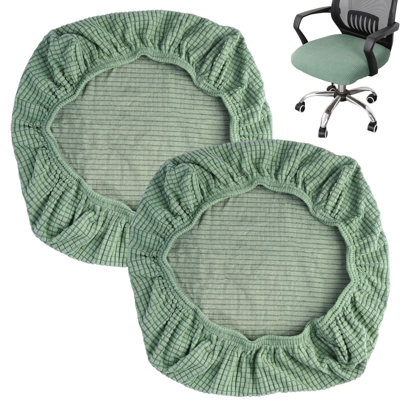 2 Piezas Funda Silla Escritorio 38-50 cm, Elásticas Universales Fundas Sillas Ajustables, Lavables y Antideslizantes Funda Oficina, Extensibles Funda Asiento Silla para Oficina, Comedor y Bar