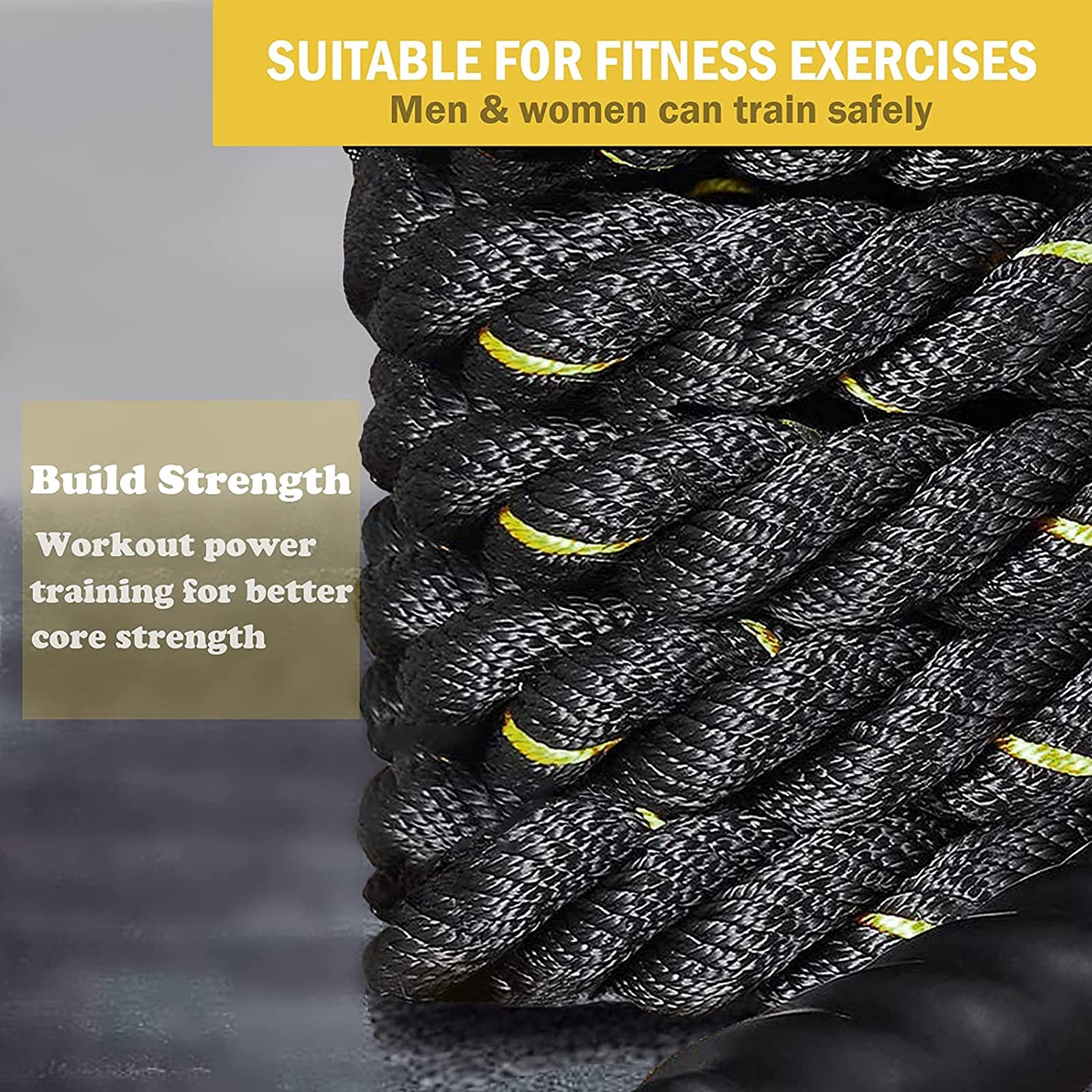 Battle Rope, Übungswellenseil für Ganzkörpertraining Power Training Verbessern Sie Den Kraftaufbau Muskel (Size : 15m)