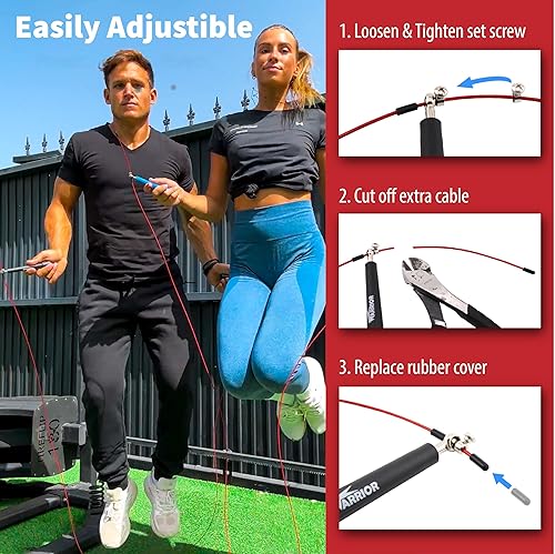 Miniatura 4 de Cuerda de saltar, de alta velocidad, ajustable, de alta calidad, ideal para boxeo, artes marciales mixtas, entrenamiento de fitness, entrenamiento