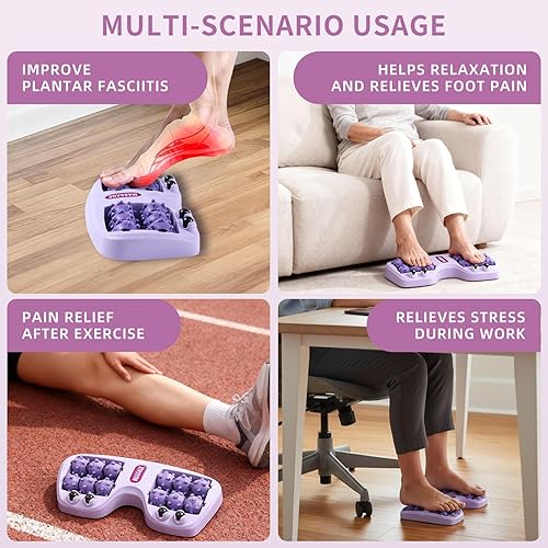 Miniatura 7 de Masajeador de pies para alivio de la fascitis plantar, rodillo de pies con bola de masaje, herramienta de alivio del dolor de tejido profundo para