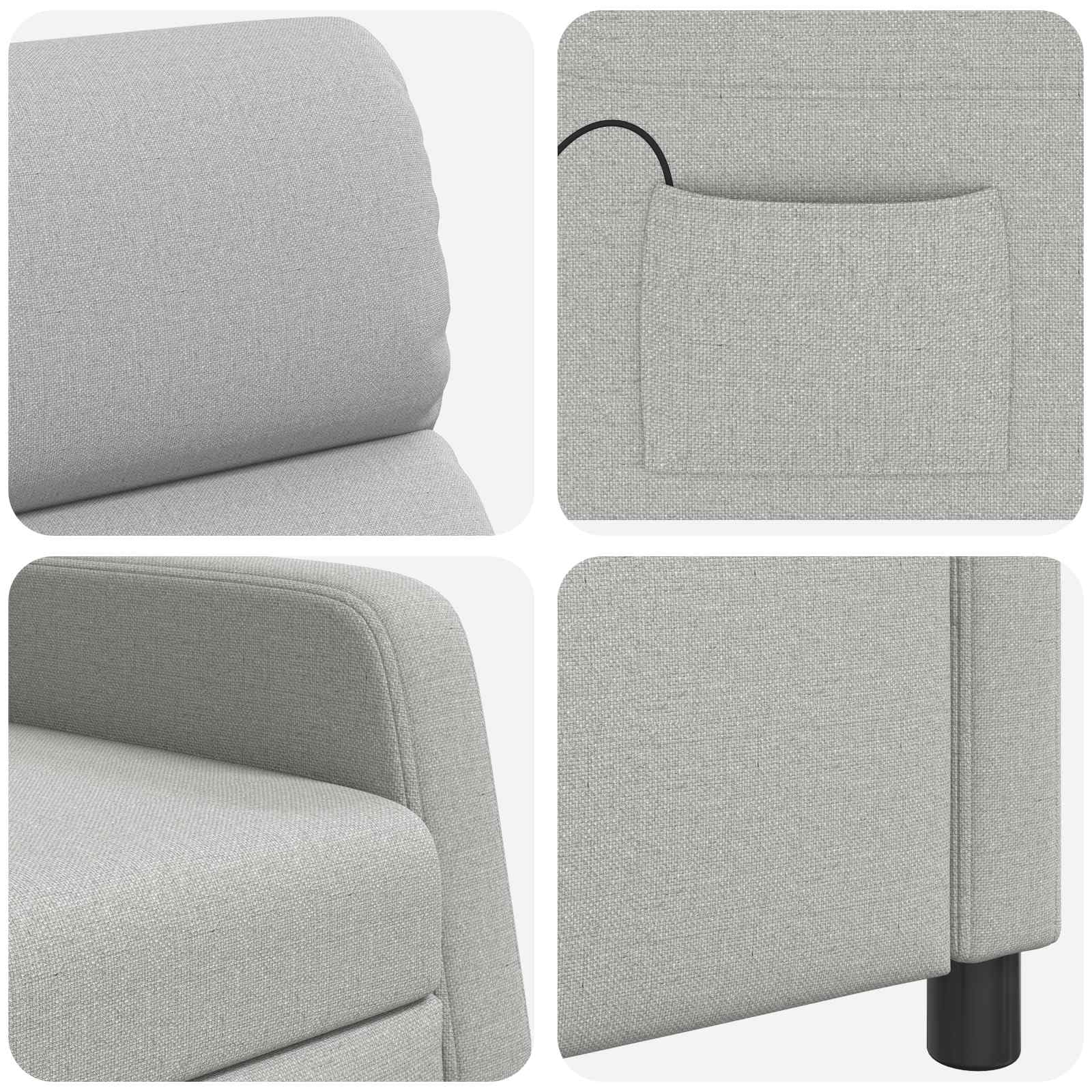 Poltrona relax grigio nuvola 100% poliestere con schienale