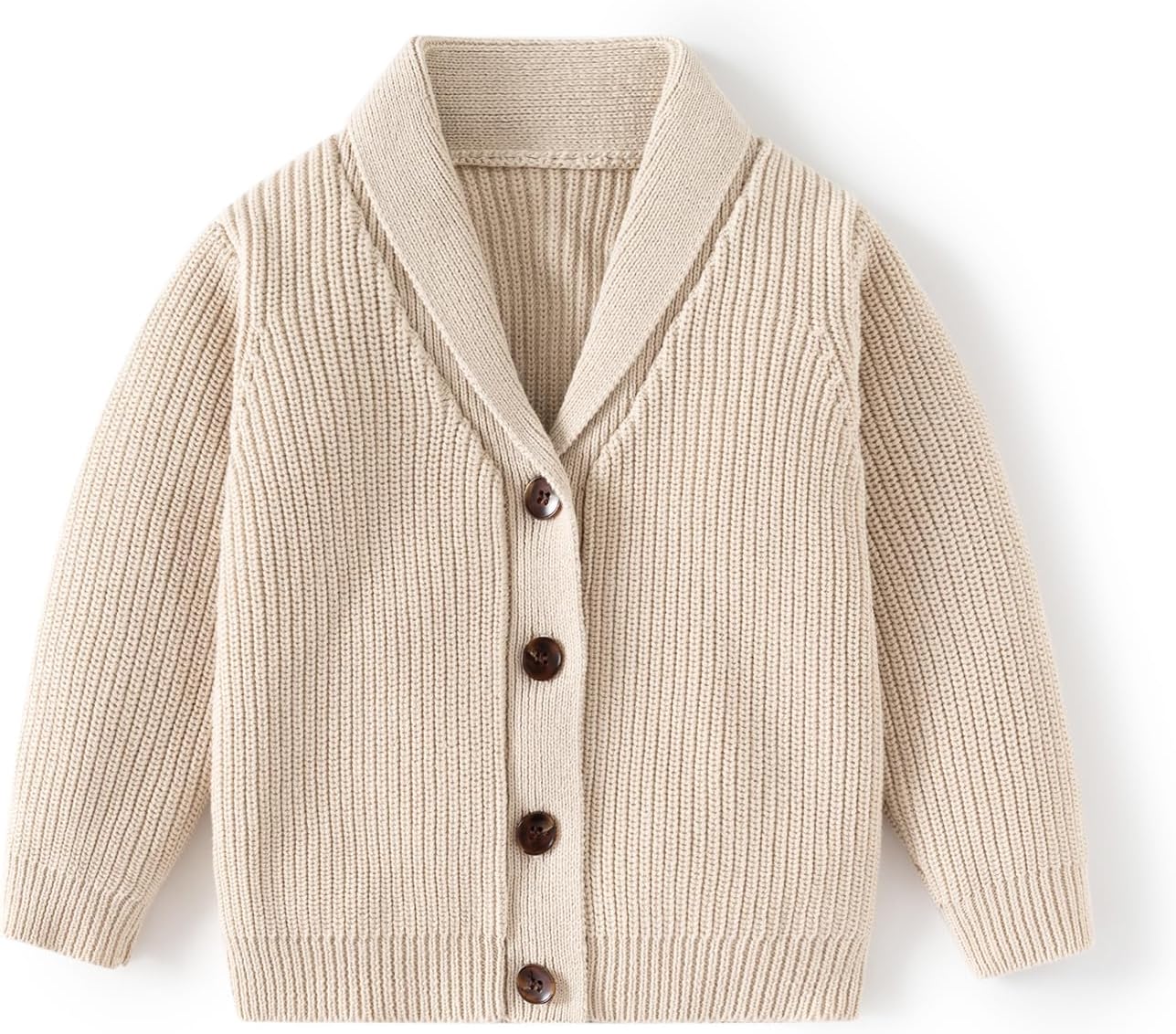 Toddler Boys' Cotton V-Neck Cardigan Sweater, Infant Baby Boys Button up Knitted Sweatshirt for Fall and Winter