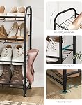 SONGMICS Stackable Shoe Rack, 4-Tier Shoe Storage Organizer, Hold up to 16 Pairs, Black ULMR067B01