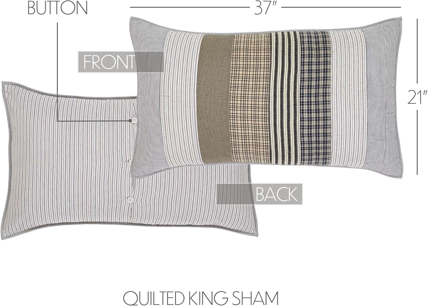 VHC Brands Ashmont 5 Piece Queen Quilt Set (1 Queen Quilt, 2 Standard Shams, 2 Standard Pillowcase) - Image 3