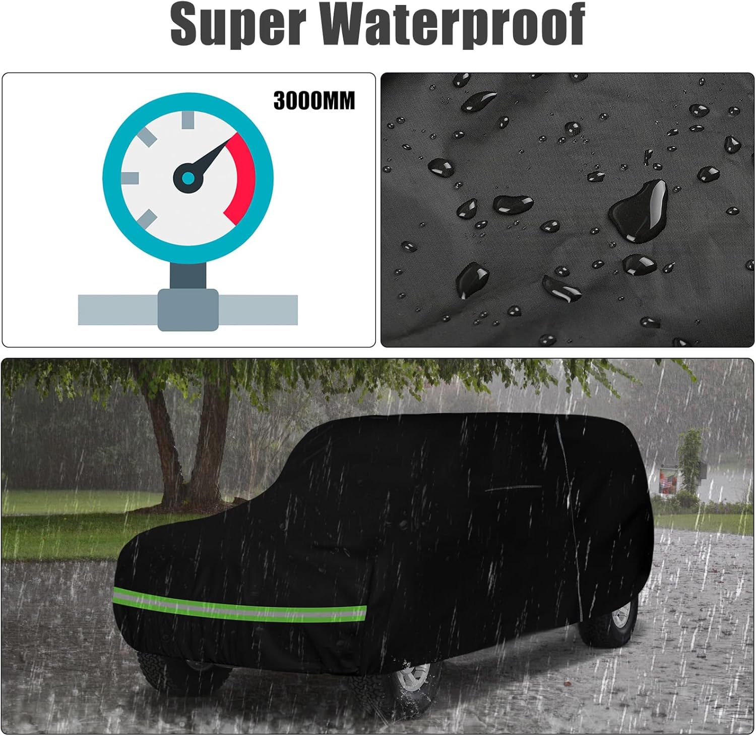 Waterproof Car Cover Compatible with Chverolet K5 Blazer/GMC Jimmy 1969-1991 210T All Weather Classic Car Covers with Zipper Door for Snow Rain Dust Protection