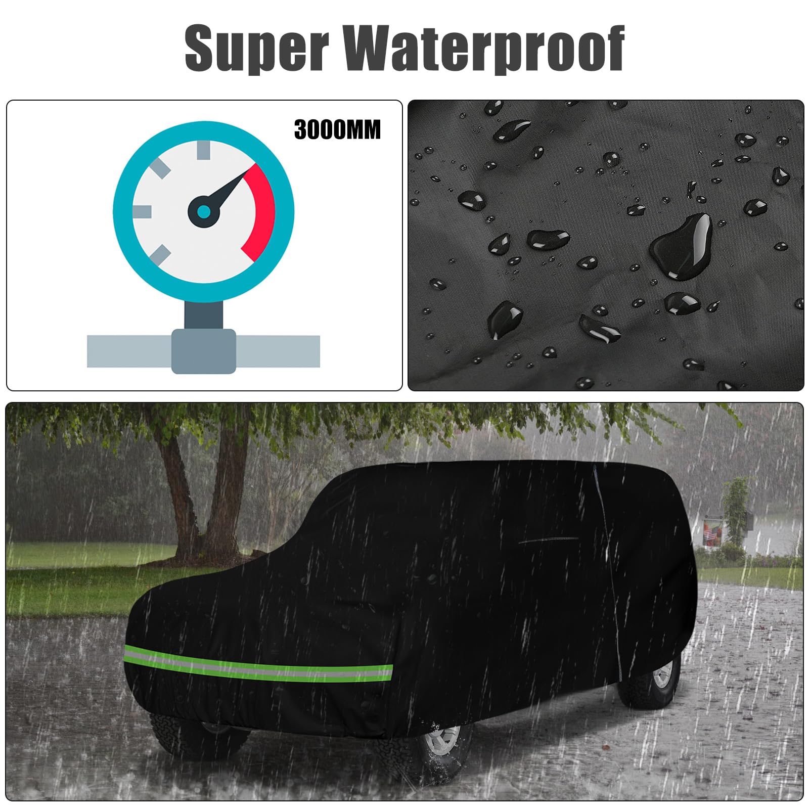 Waterproof Car Cover Compatible with Chverolet K5 Blazer GMC Jimmy 1969-1991 210T All Weather Classic Car Covers with — view 3