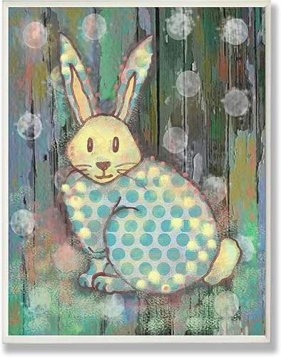 Stupell Industries Placa de pared de conejo de bosque envejecido, 13 x 19 pulgadas, diseño de la artista Reesa Qualia