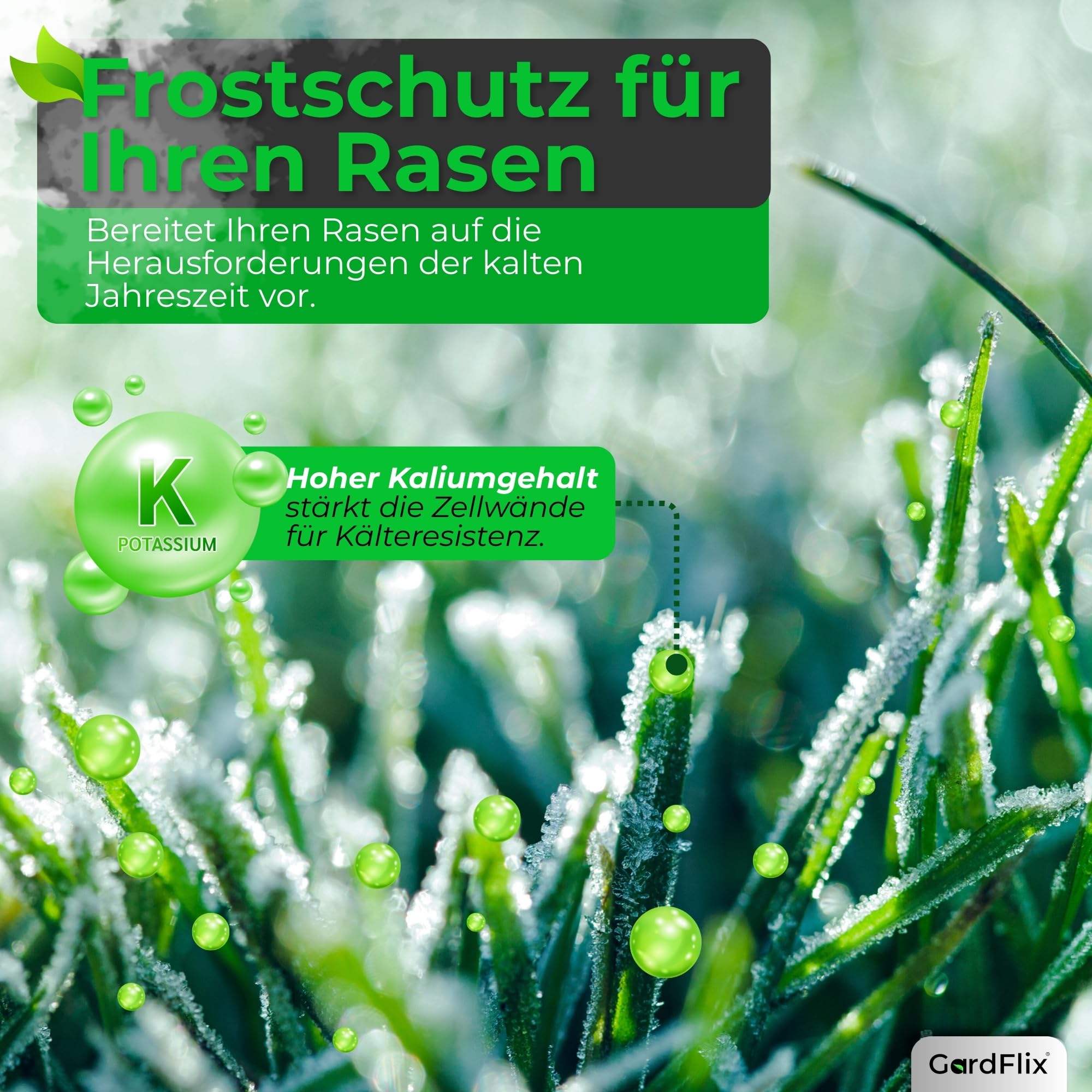 Herbstdünger Rasen Langzeitwirkung (10kg Sack für 500m²) | Rasendünger Herbst verdrängt Moos | Frostschutz & Winterfester Rasen | Staubarmer Granulat für Streuwagen | Sicher für Kind & Tier