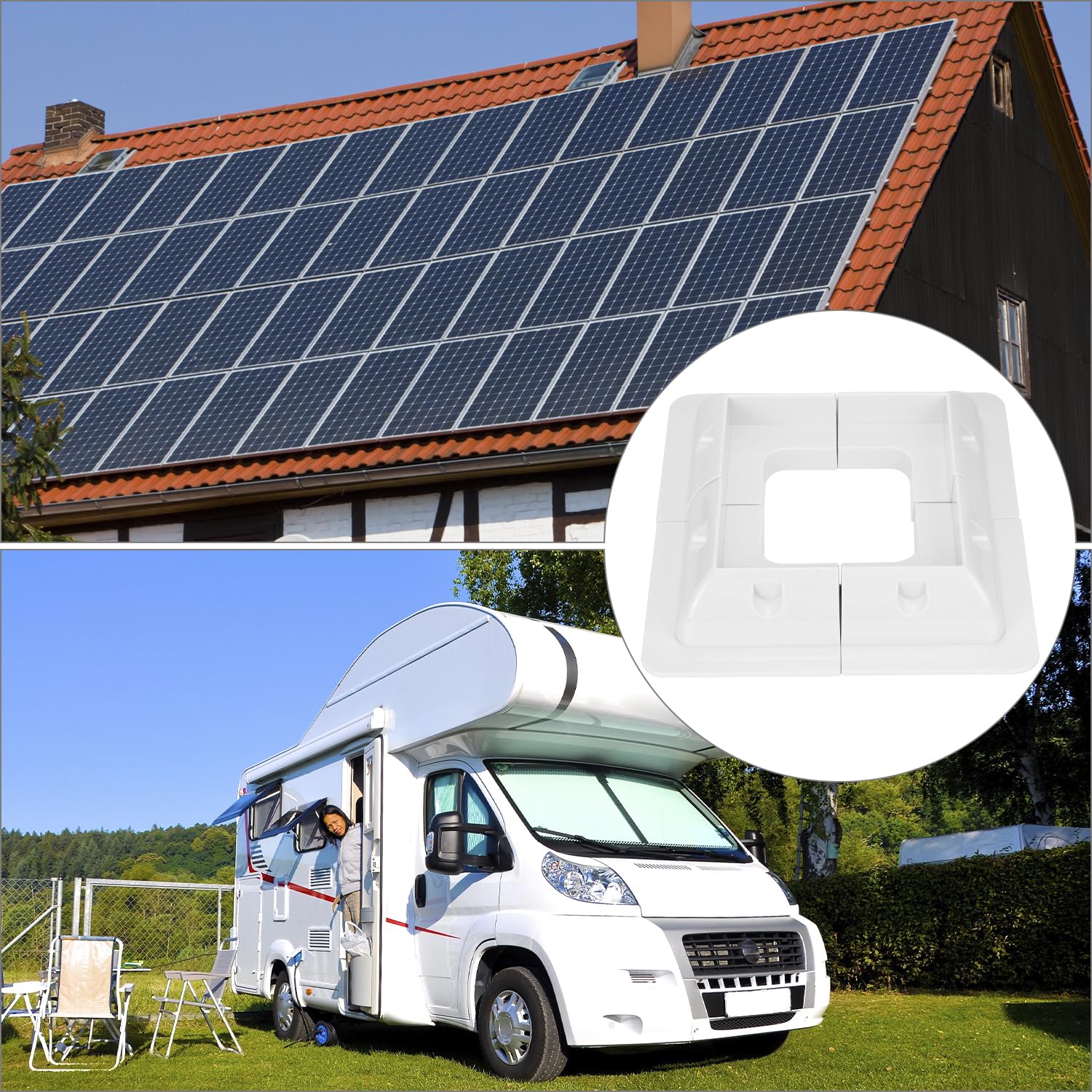 Solar Panel Holder, 4 Pieces Universal Solar Panel Mounting Bracket, Solar Panel Brackets, Kit, Roof Mounting Sun Panels For Motorhomes, Boats, Motorhomes, Caravans, Campervans, House Roof, White - View #7