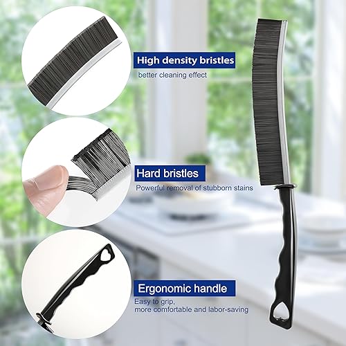 Miniatura 3 de Cepillo de limpieza de huecos, cepillo de limpieza de hendiduras de cerdas duras para baño, cocina, esquinas muertas, azulejos, ranuras de ventana,