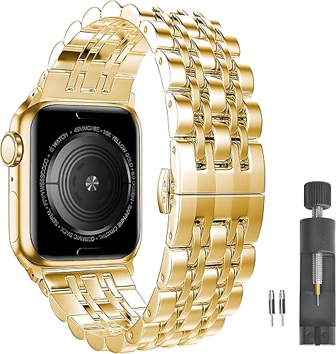 Correa de acero inoxidable compatible con Apple Watch de 1.929 in 1.811 in 1.772 in 1.732 in 1.654 in 1.614 in 1.575 in 1.496 in, correa de negocios