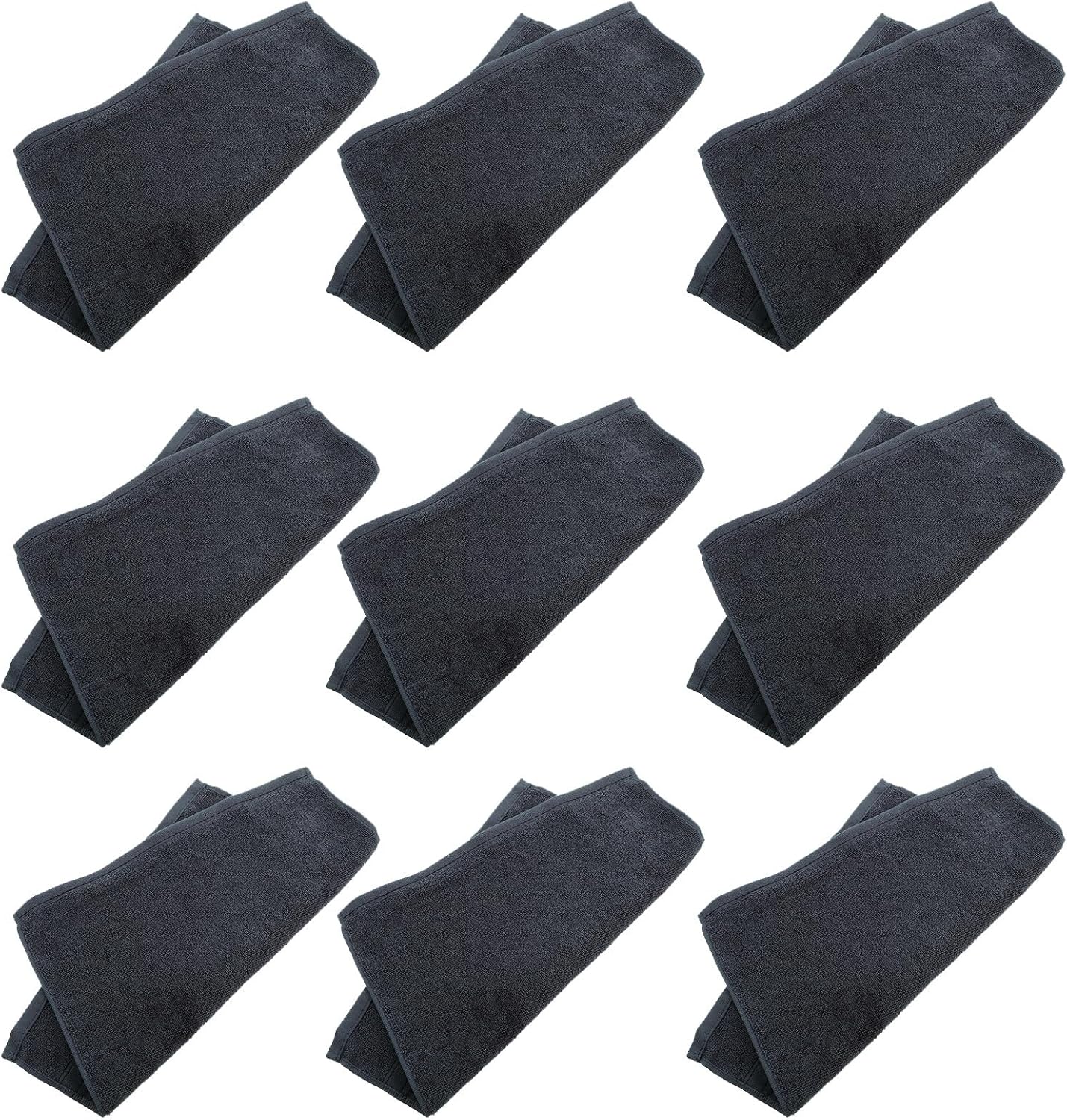 12pcs Soft Cotton Face Towels 34x34cm Deep Gray Absorbent Washcloths for Bathroom Salon Makeup and Body Use