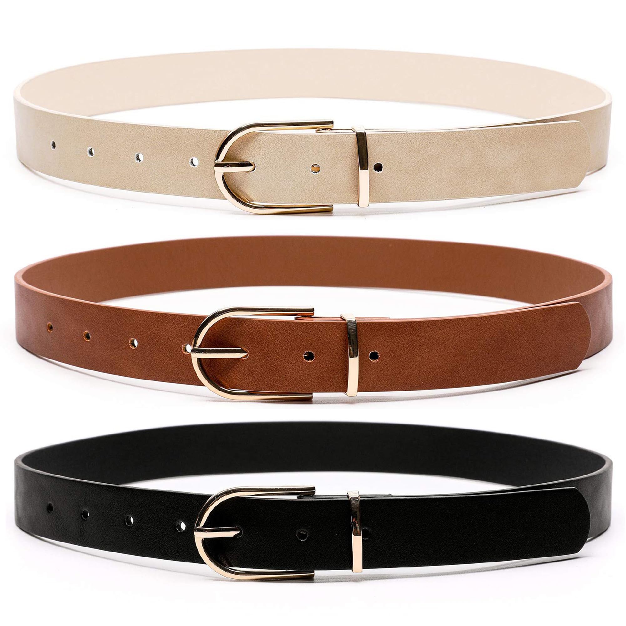 Elegant Women\'s Leather Belt Set 2 Pack Leather Belt Women-Womens Leather Belt with Pin  main image 3