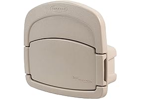 Suncast Hose Storage Unit with 150-Foot Hose Holder and Enclosed Compartment in Light Taupe