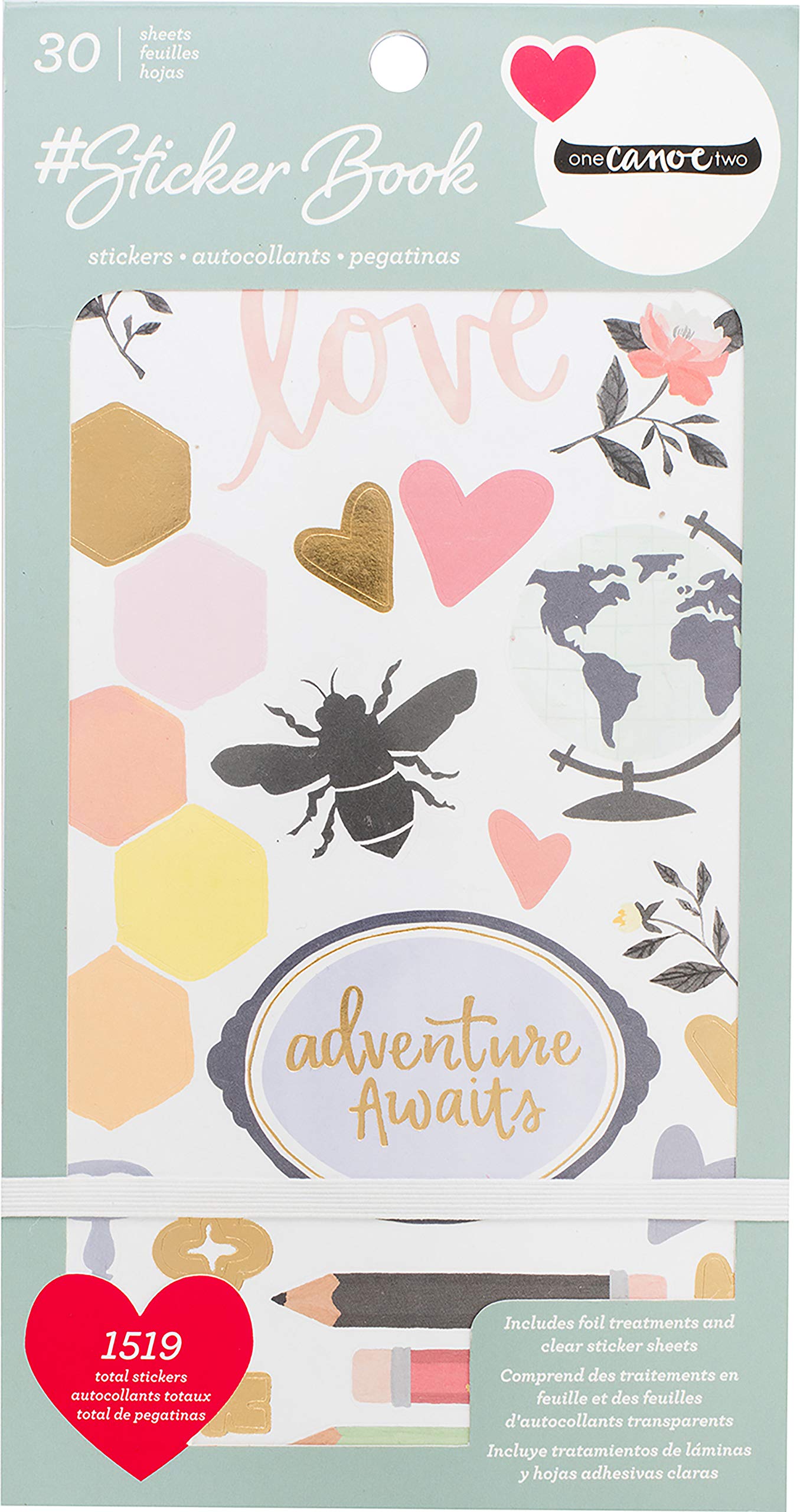 American Crafts Designerska książka z naklejkami, 12,9 x 20,3 cm, 30 stron