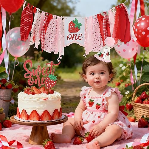 Vista 121 de Juego de decoración de primera fiesta con diseño de margaritas bohemias para silla de bebé, decoración de primera fiesta con adorno de pastel hecho