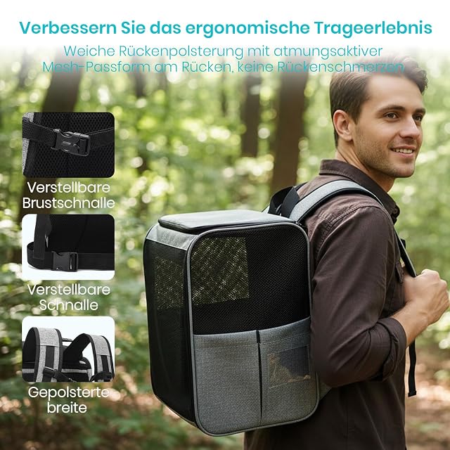 Foto 6 de 8 de Dogat Mochila transportadora para Gatos, Mochila transportadora para Mascotas, para Cachorros